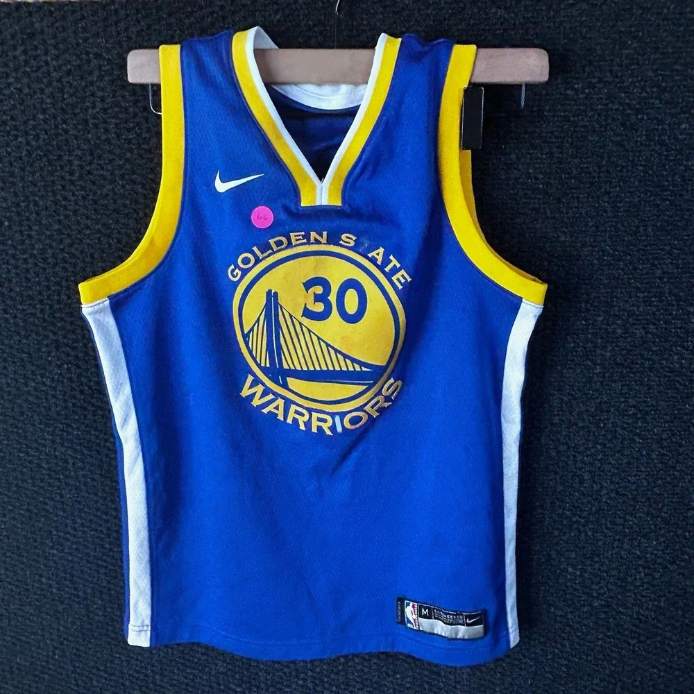 Nike Stephen Curry Golden State Warriors NBA Jersey Youth M Blue 30 Swingman‎